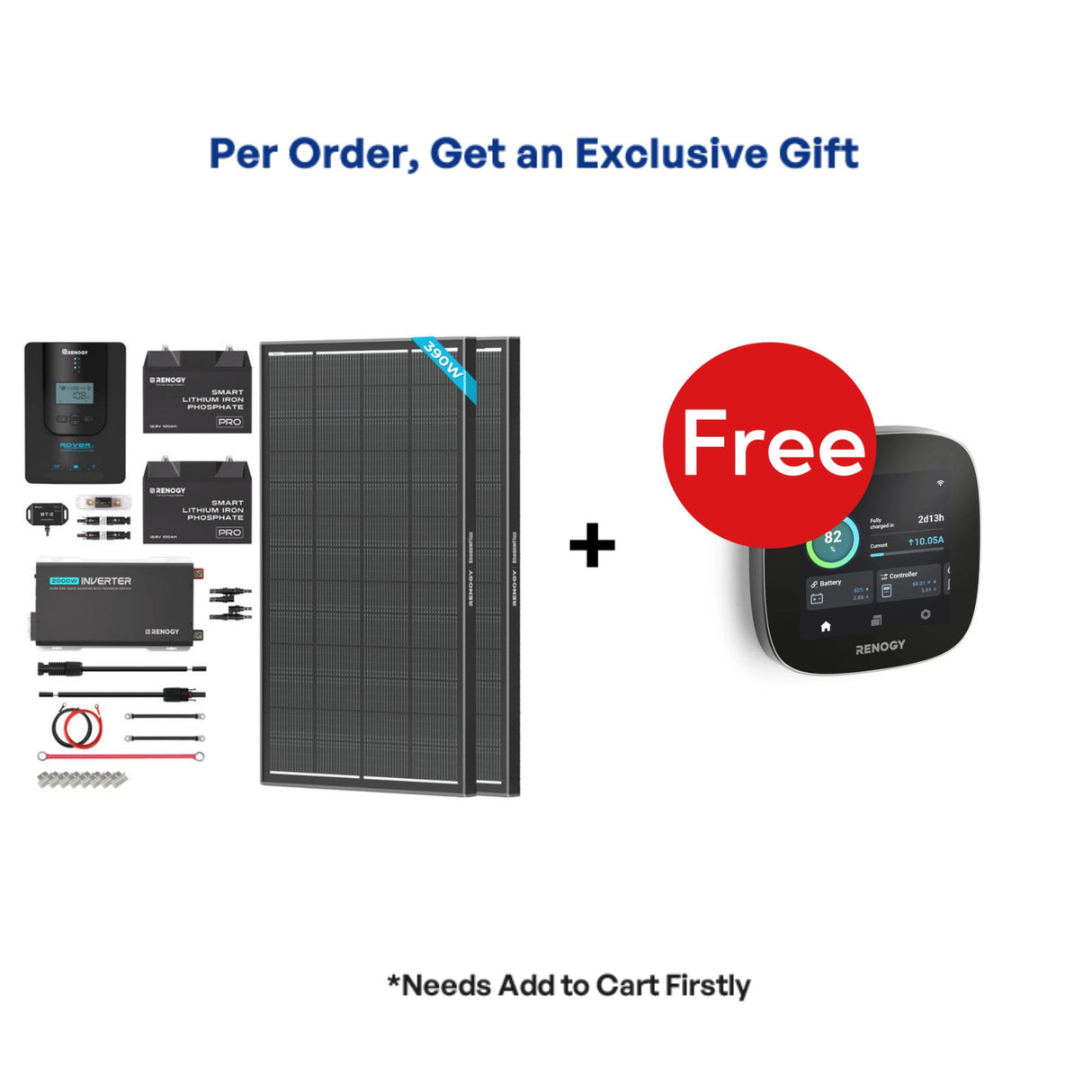 390W 12V Complete Solar Kit w/ Two 100Ah LiFePO4 Batteries