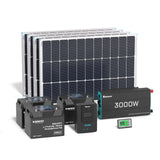 400W 12V Complete Solar Panel Kit with 3.6kWh Lithium Battery