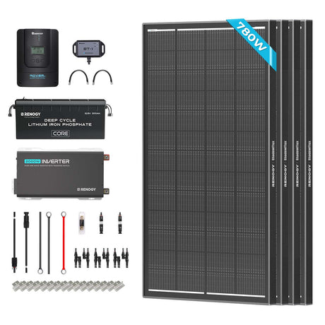 780W 12V Complete Solar Kit w/300Ah Lithium Battery