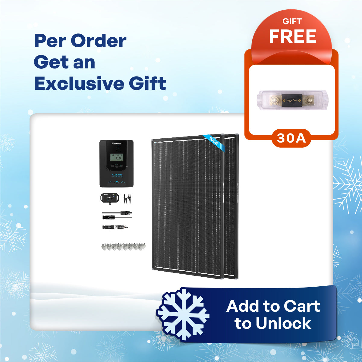 200W Premium Solar Kit w/ 20A MPPT Controller