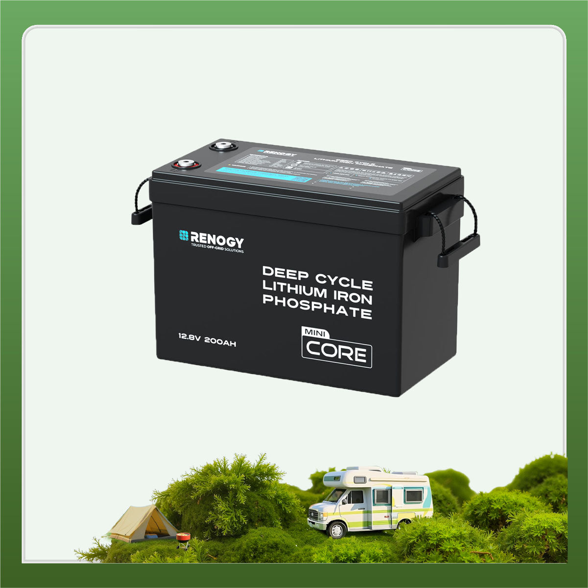 Renogy Core Mini - Batterie lithium-fer-phosphate 12 V 200 Ah avec protection basse température