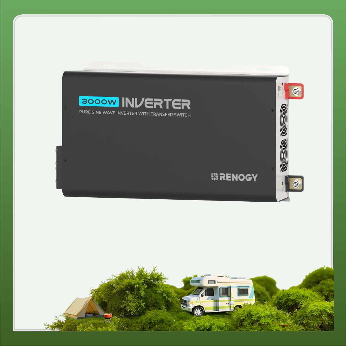 PUH - 12V 1000/2000/3000W Pure Sine Wave Inverter with UPS Transfer Switch and Built-in Bluetooth