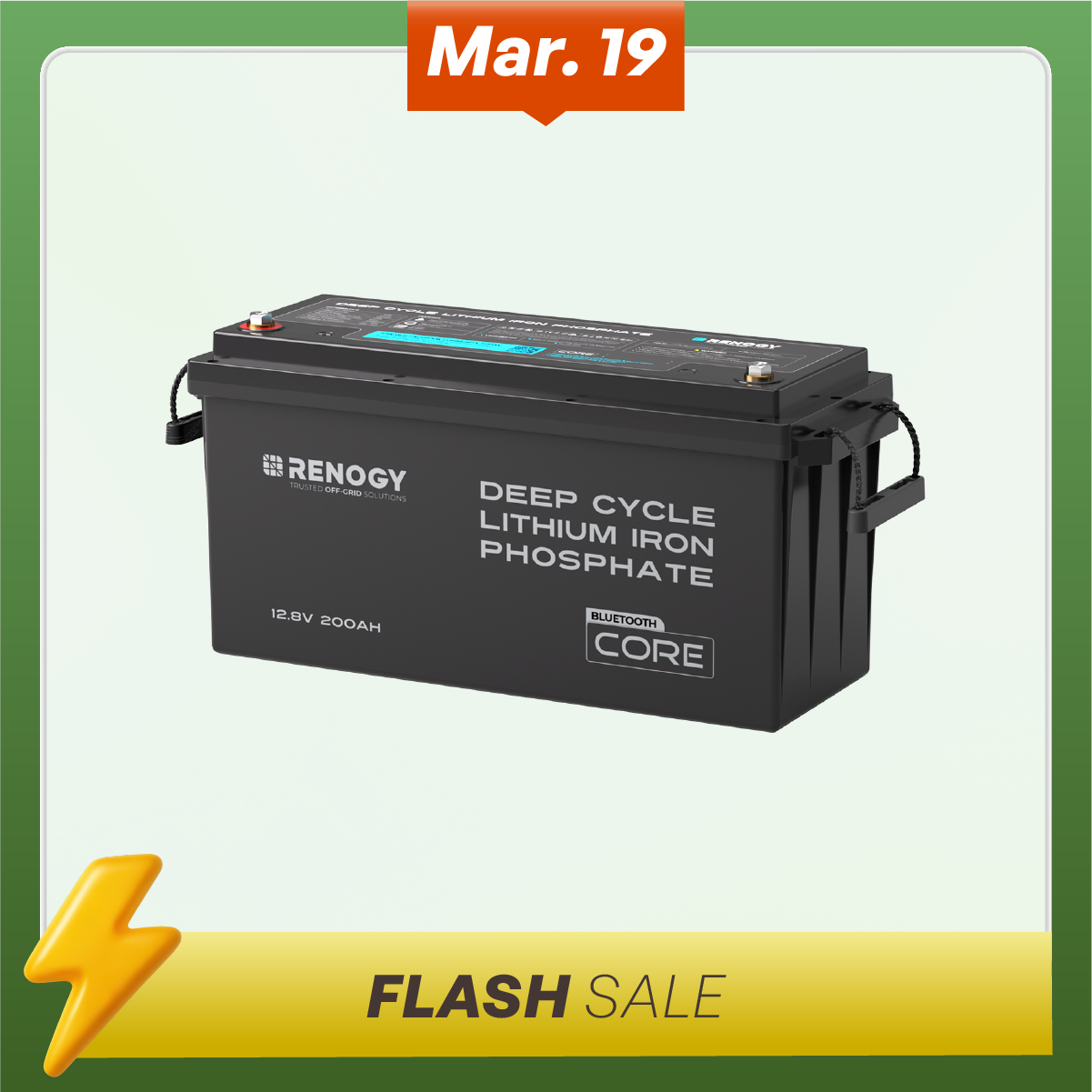 12V 200Ah LiFePO4 Battery w/ Bluetooth | Core Series