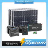 400W 12V Complete Solar Panel Kit with 3.6kWh Lithium Battery