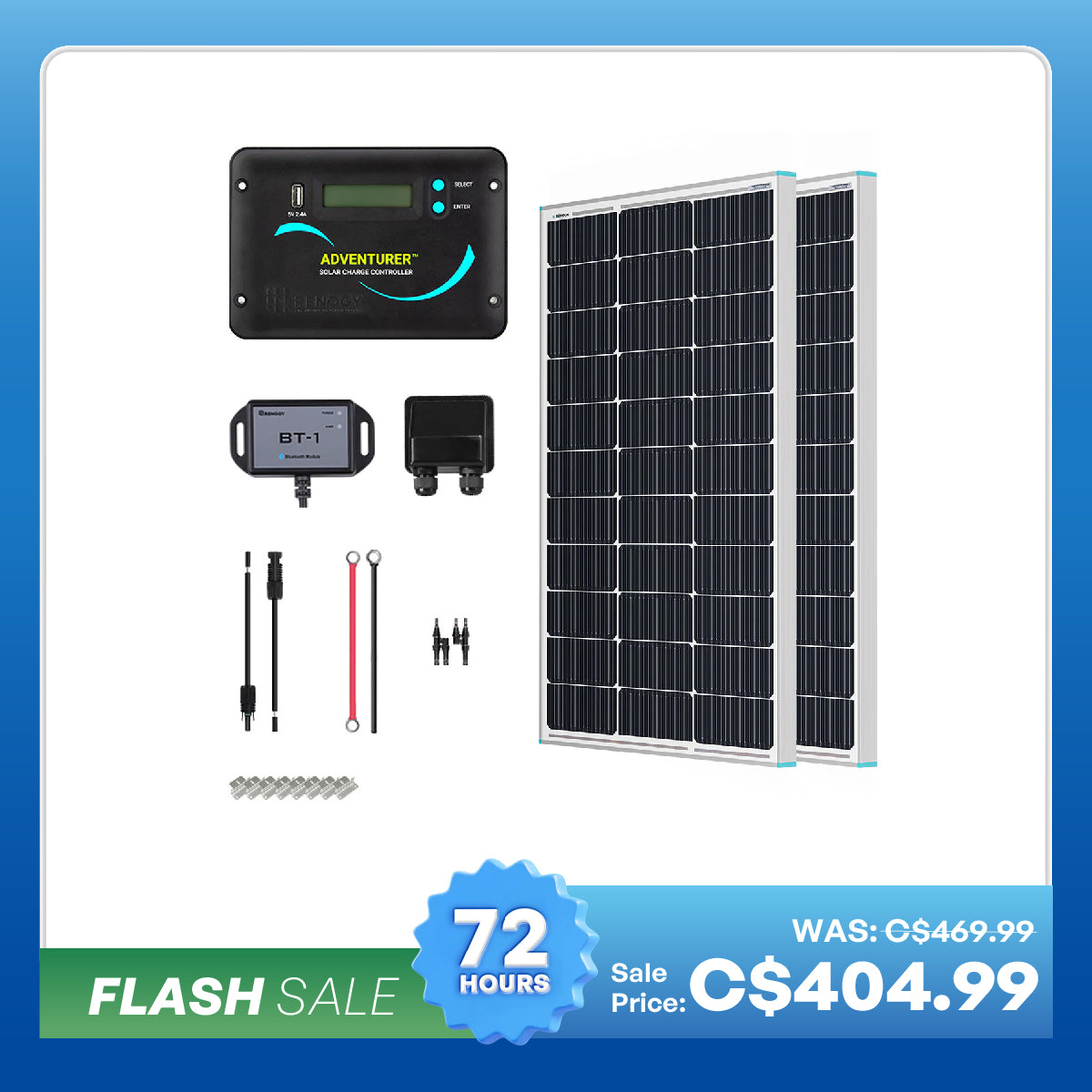 Kit solaire 200W 12V pour camping-car