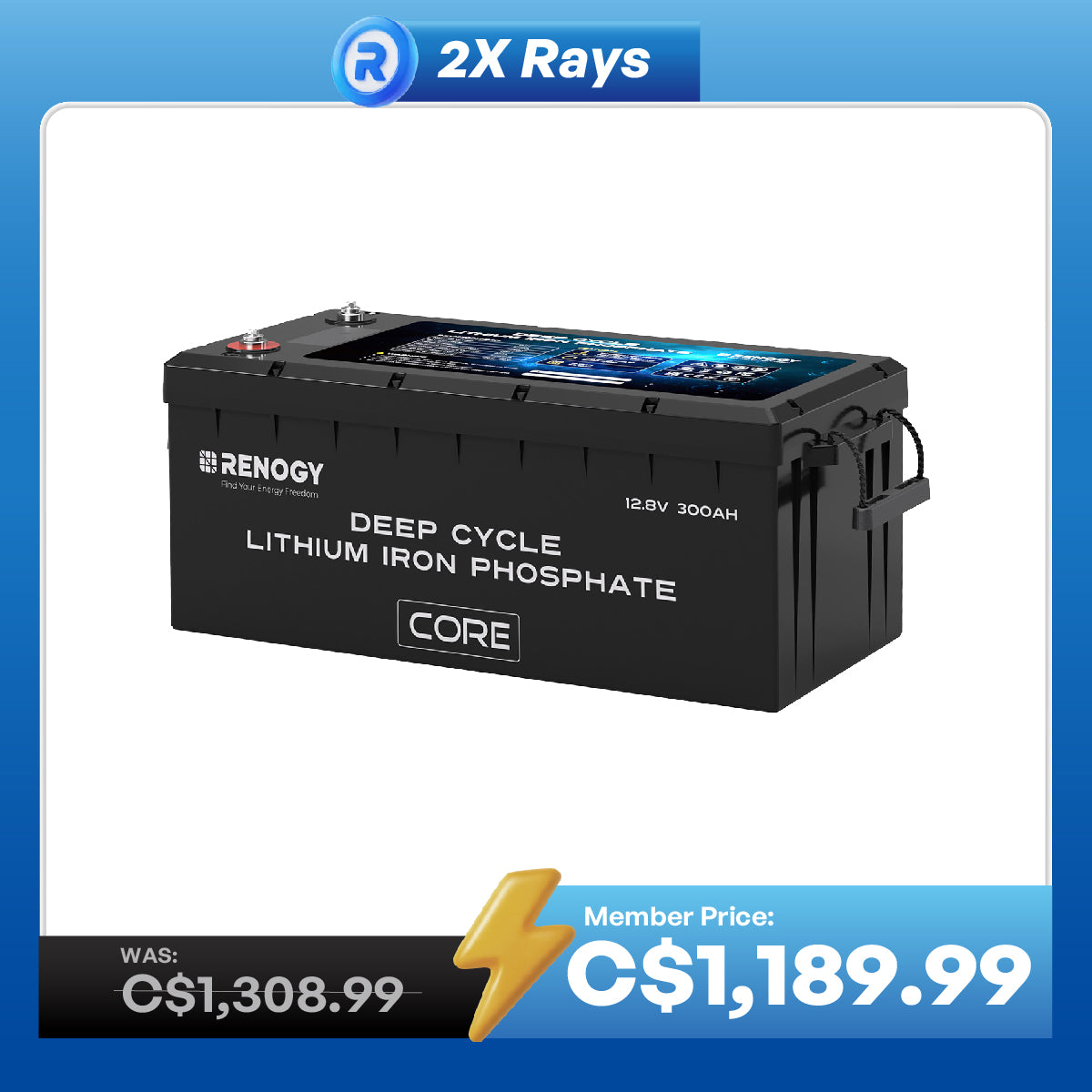 12V 300Ah LiFePO4 Battery w/ self-heating function | Core Series