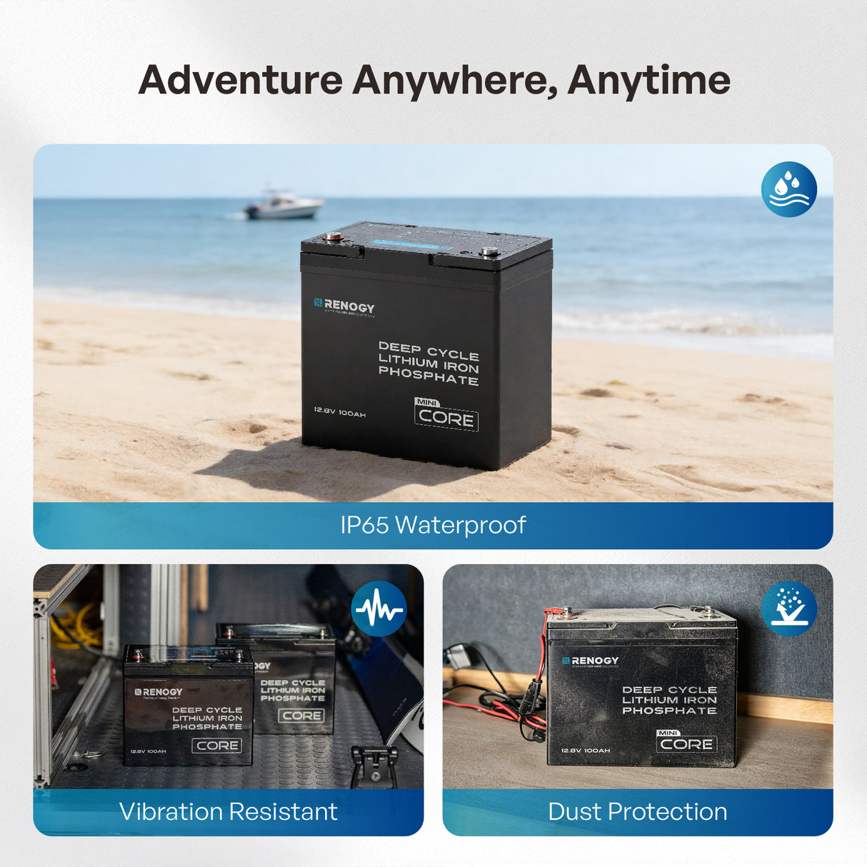 Mini Size 12.8V 100Ah Lithium Iron Phosphate Battery