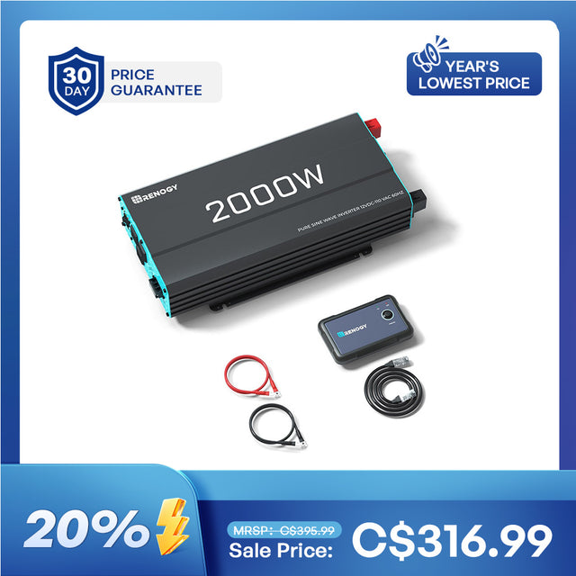 Renogy 12V 2000W Pure Sine Wave Inverter