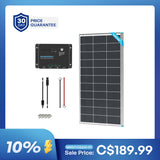 Kit de démarrage solaire monocristallin 100 W 12 V avec contrôleur de charge Wanderer 30 A 
