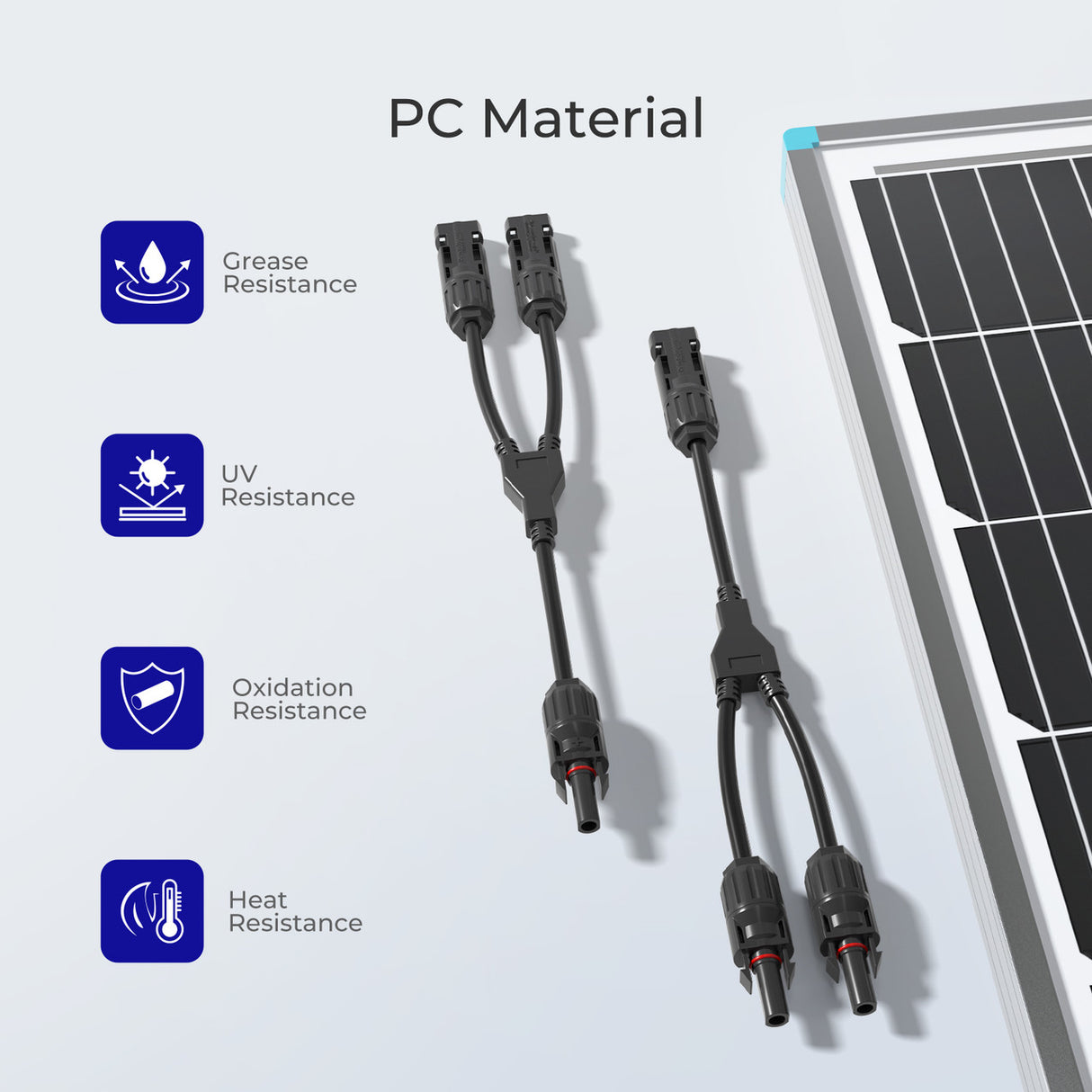Câble adaptateur parallèle en Y pour connecteurs solaires Renogy, paire MMF+FFM