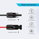 Renogy 10Ft 16AWG Solar Connector to 5.5x2.1mm DC Connector Adapter Cable