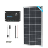 100 Watt 12 Volt Monocrystalline Solar Starter Kit w/Wanderer 30A Charge Controller