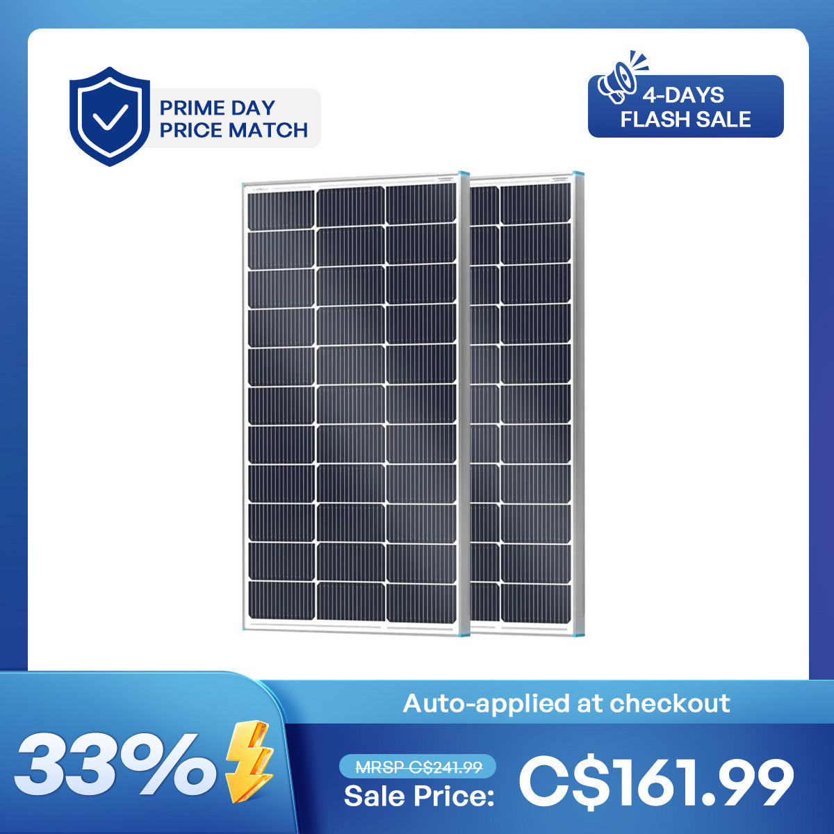 Renogy 100W N-Type Solar Panel (2 pcs)