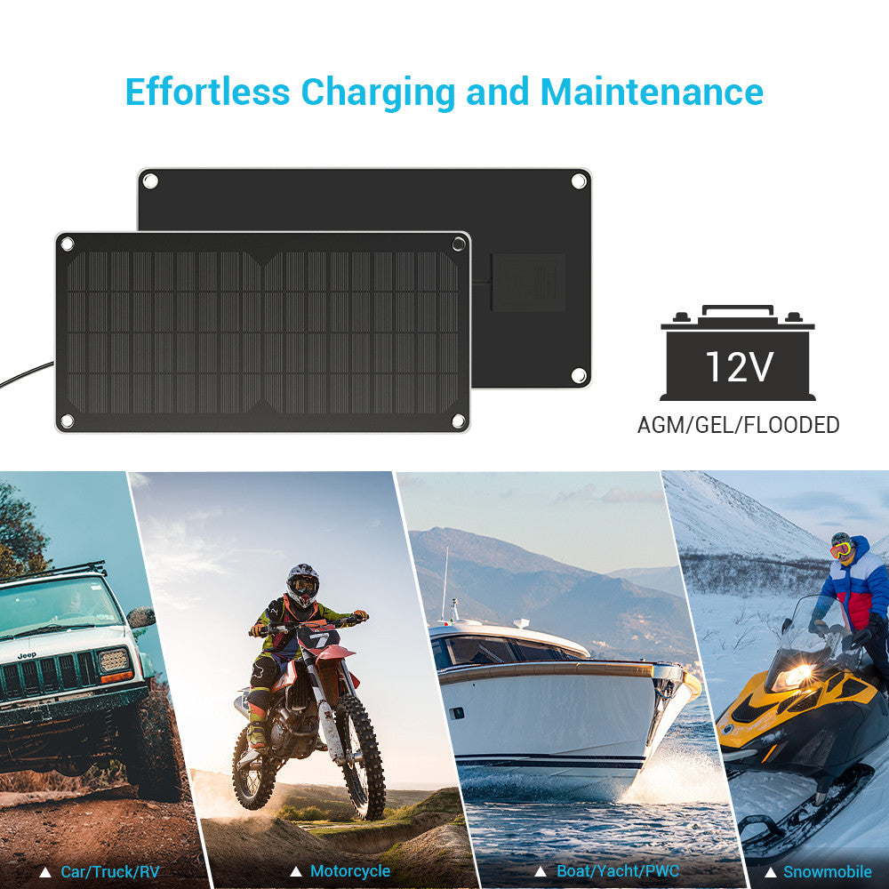 Chargeur et mainteneur de batterie solaire 10 W 