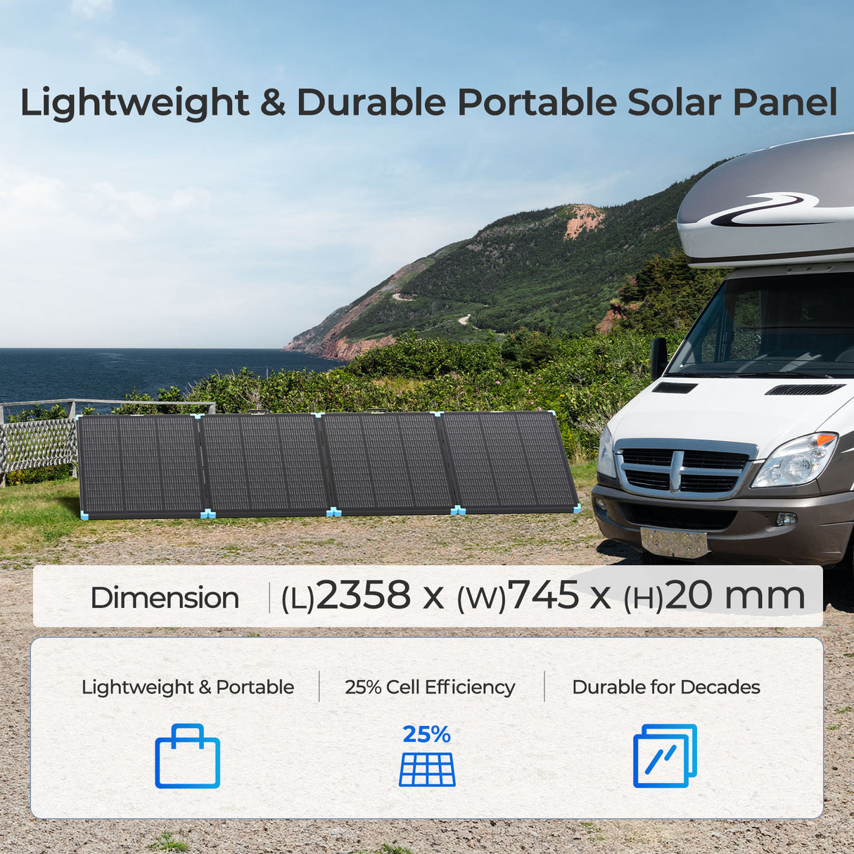 Panneau solaire portable compact Renogy 300 W de type N