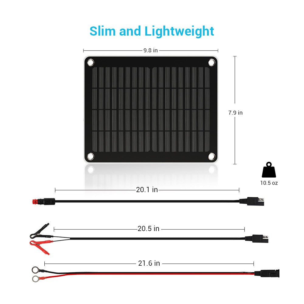 Chargeur et mainteneur de batterie solaire 5 W 