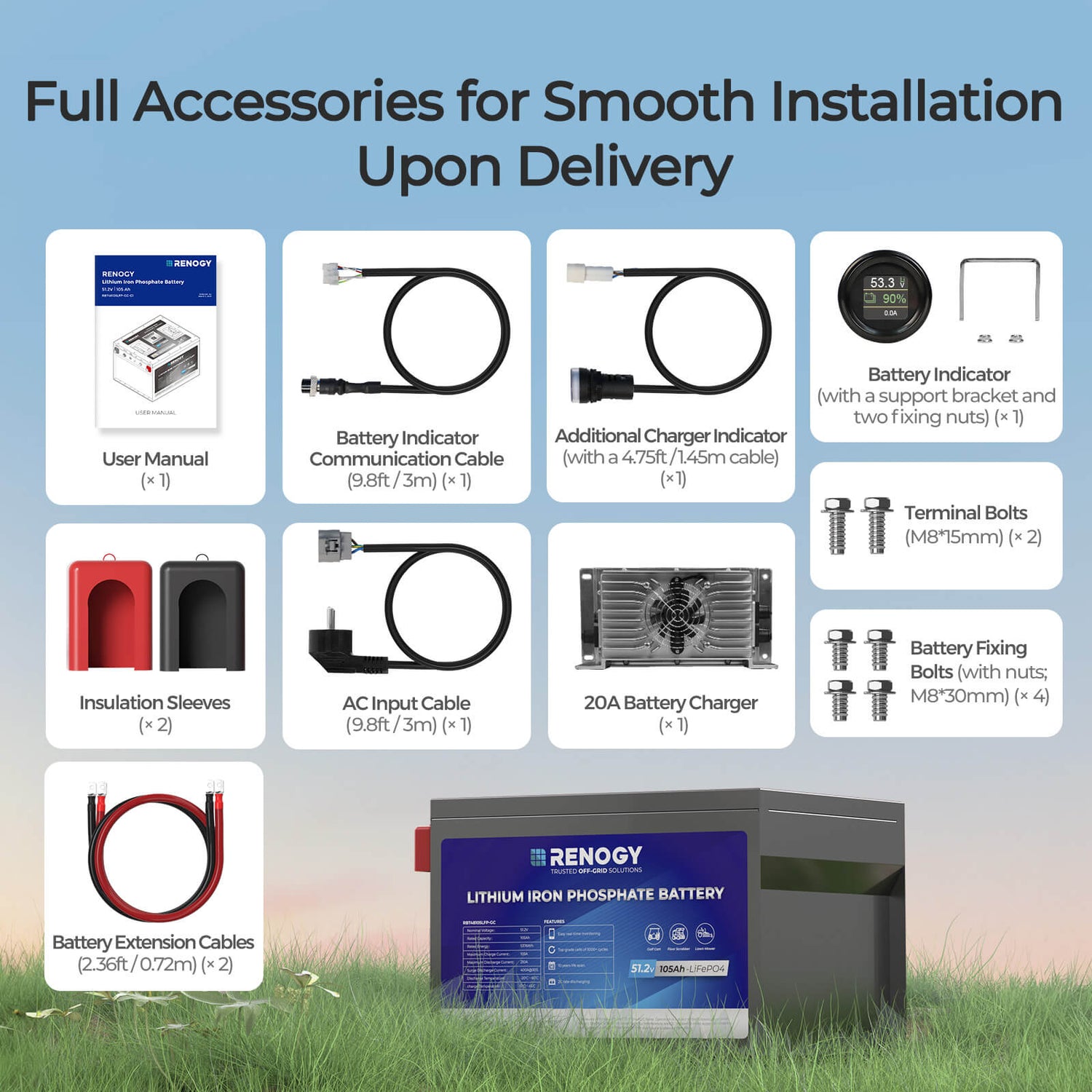 48V 105Ah Golf Cart Lithium Iron Phosphate Battery