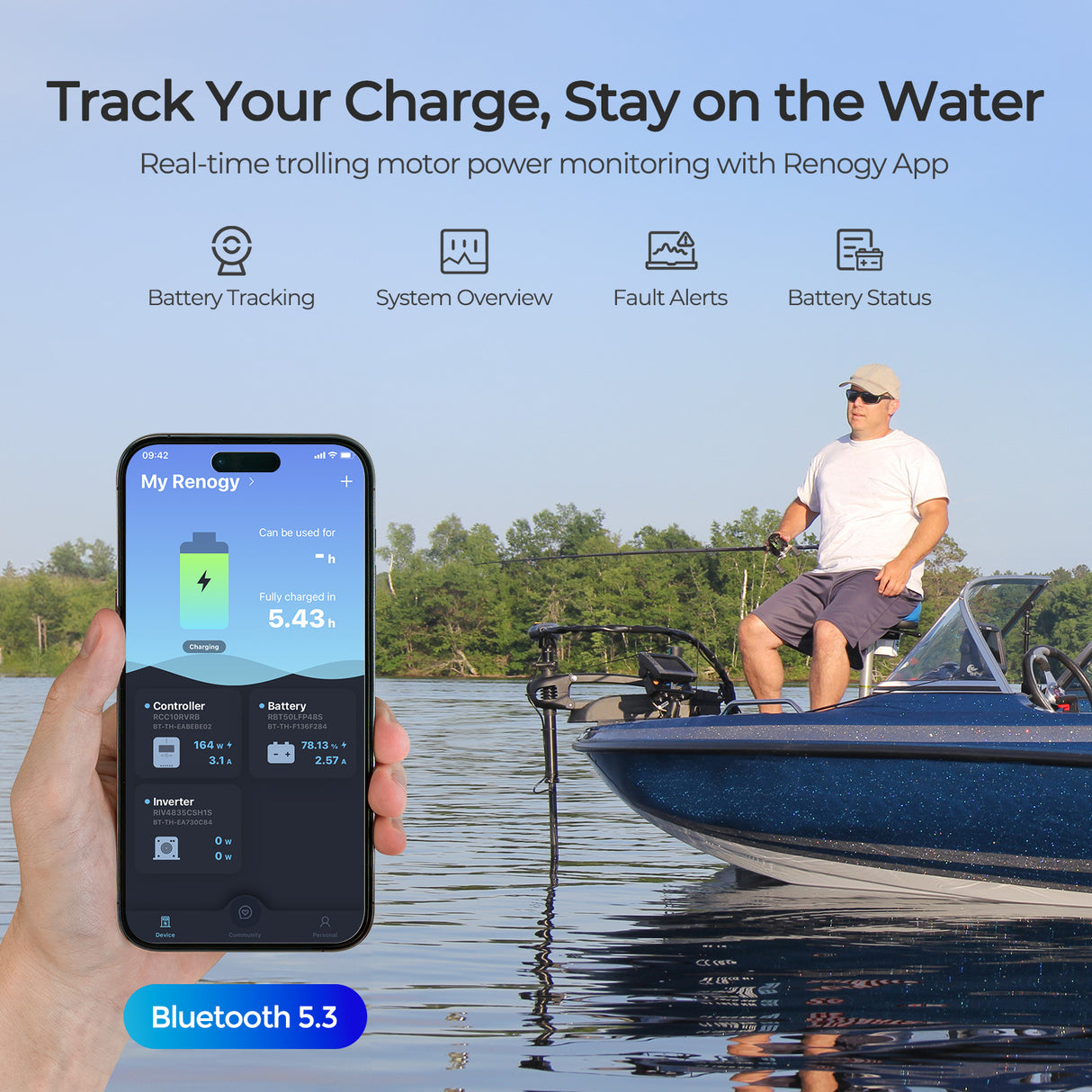 Renogy Core - 12V 20Ah Trolling Motor Lithium Iron Phosphate Battery