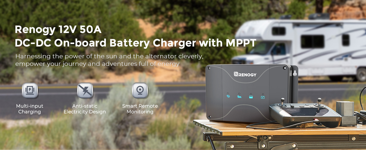 30A/50A 12V DC-DC On-Board Battery Charger with MPPT